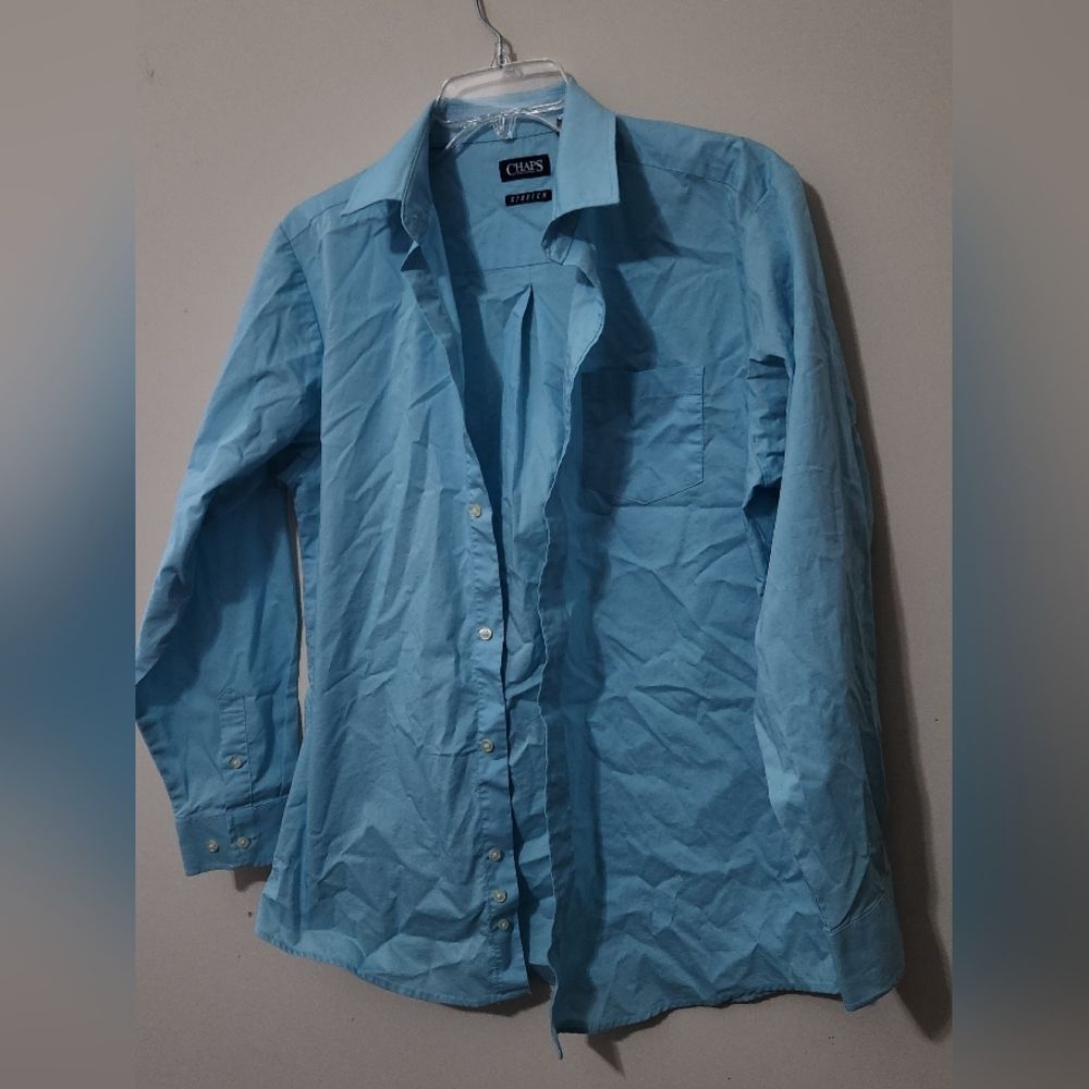 Boys Chaps Blue Button-Up Shirt 18\20